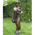 garden decoration bronze metal craft woman fountain statue